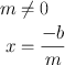 m ungleich null, x = -b/m